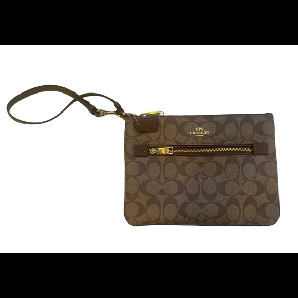 Coach Bags Coach Wristlet Double Zip In Signature Canvas Poshmark